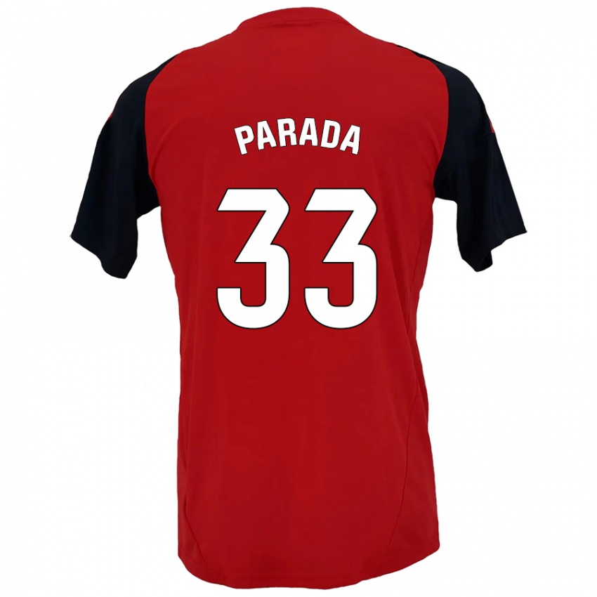 Niño Camiseta Victor Parada #33 Rojo Negro 1ª Equipación 2024/25 La Camisa Perú