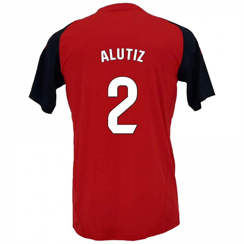 Niño Camiseta Hodei Alutiz #2 Rojo Negro 1ª Equipación 2024/25 La Camisa Perú