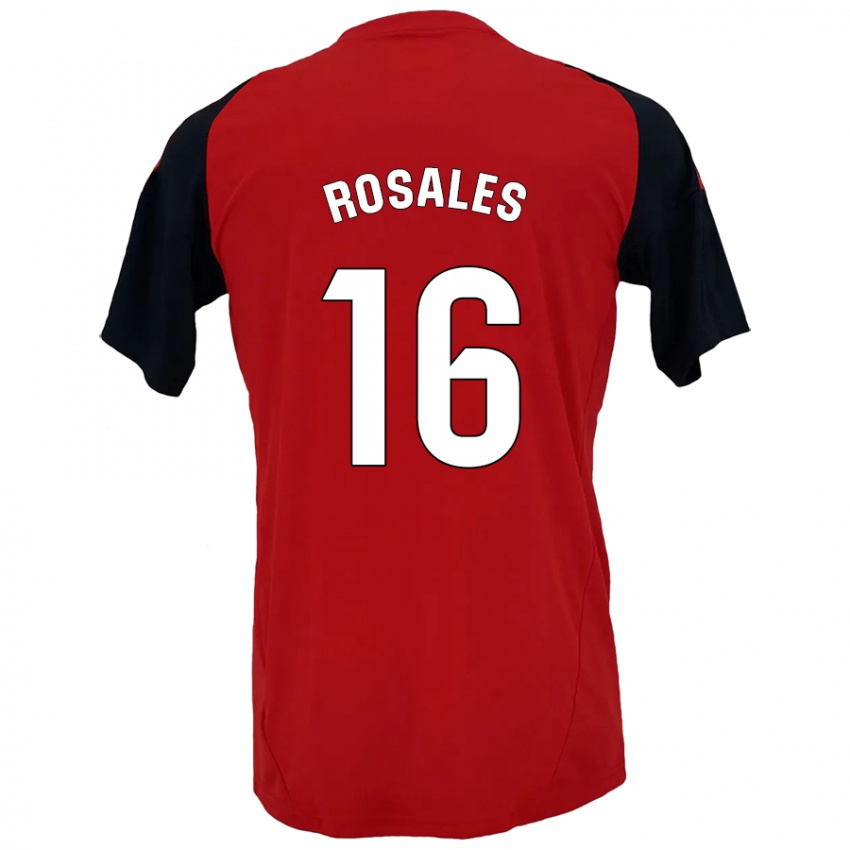 Niño Camiseta Diego Rosales #16 Rojo Negro 1ª Equipación 2024/25 La Camisa Perú