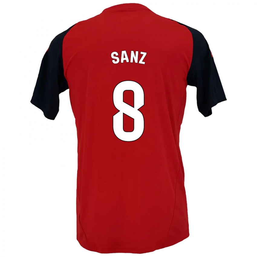 Niño Camiseta Álvaro Sanz #8 Rojo Negro 1ª Equipación 2024/25 La Camisa Perú