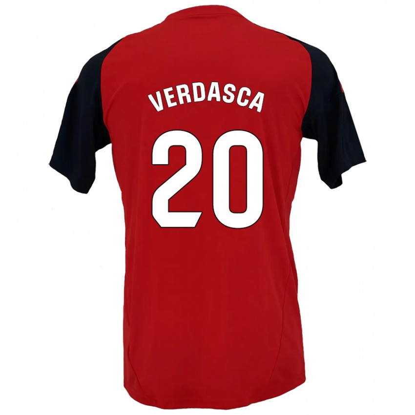 Niño Camiseta Diogo Verdasca #20 Rojo Negro 1ª Equipación 2024/25 La Camisa Perú