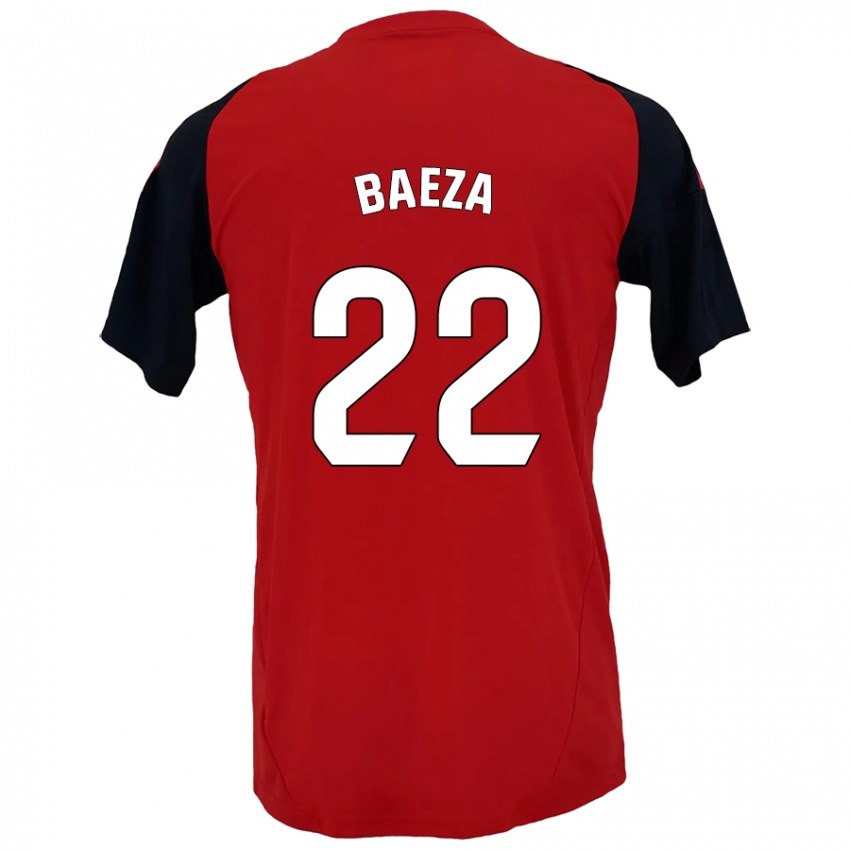 Niño Camiseta Miguel Baeza #22 Rojo Negro 1ª Equipación 2024/25 La Camisa Perú