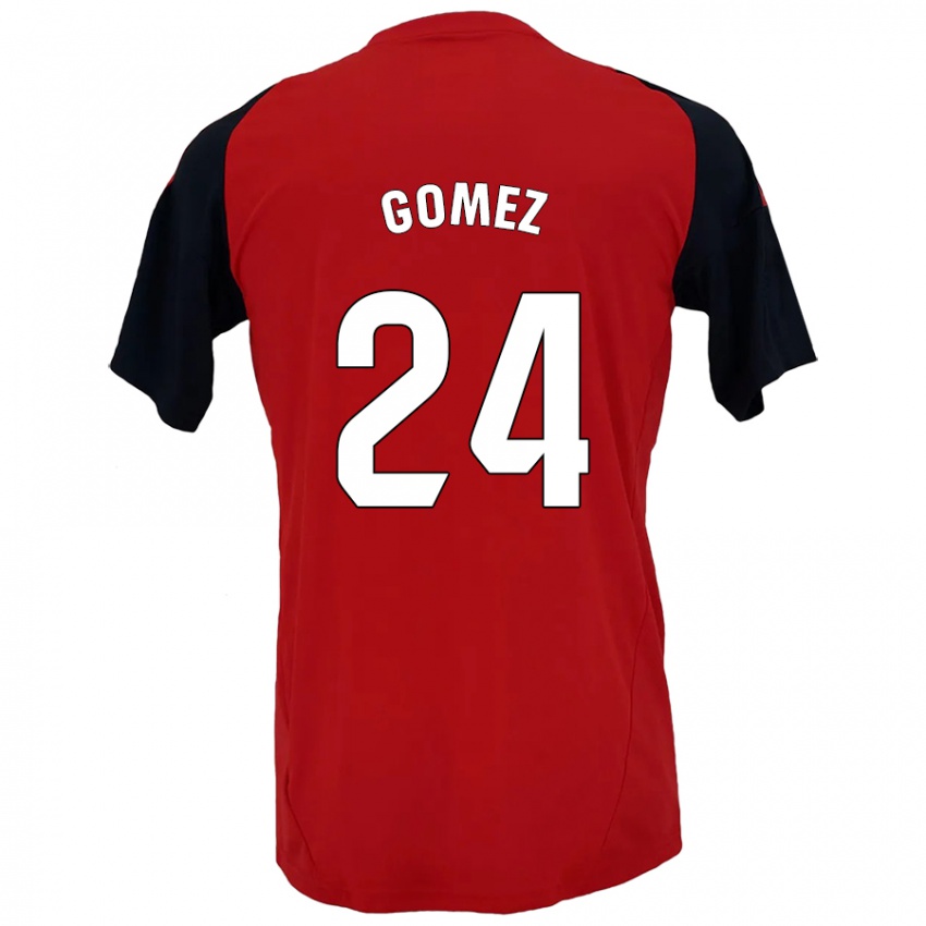 Niño Camiseta Jonathan Gómez #24 Rojo Negro 1ª Equipación 2024/25 La Camisa Perú