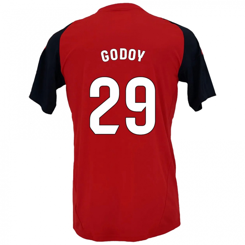 Niño Camiseta Alan Godoy #29 Rojo Negro 1ª Equipación 2024/25 La Camisa Perú