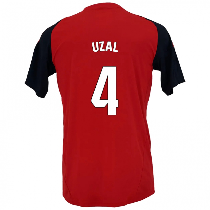 Niño Camiseta Yeray Uzal #4 Rojo Negro 1ª Equipación 2024/25 La Camisa Perú