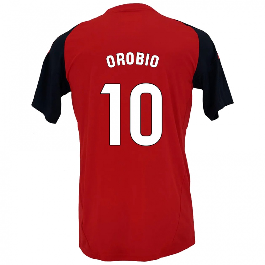 Niño Camiseta Ekhiotz Orobio #10 Rojo Negro 1ª Equipación 2024/25 La Camisa Perú