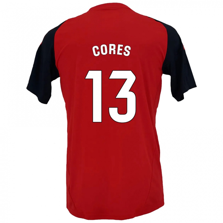 Niño Camiseta Christian Cores #13 Rojo Negro 1ª Equipación 2024/25 La Camisa Perú