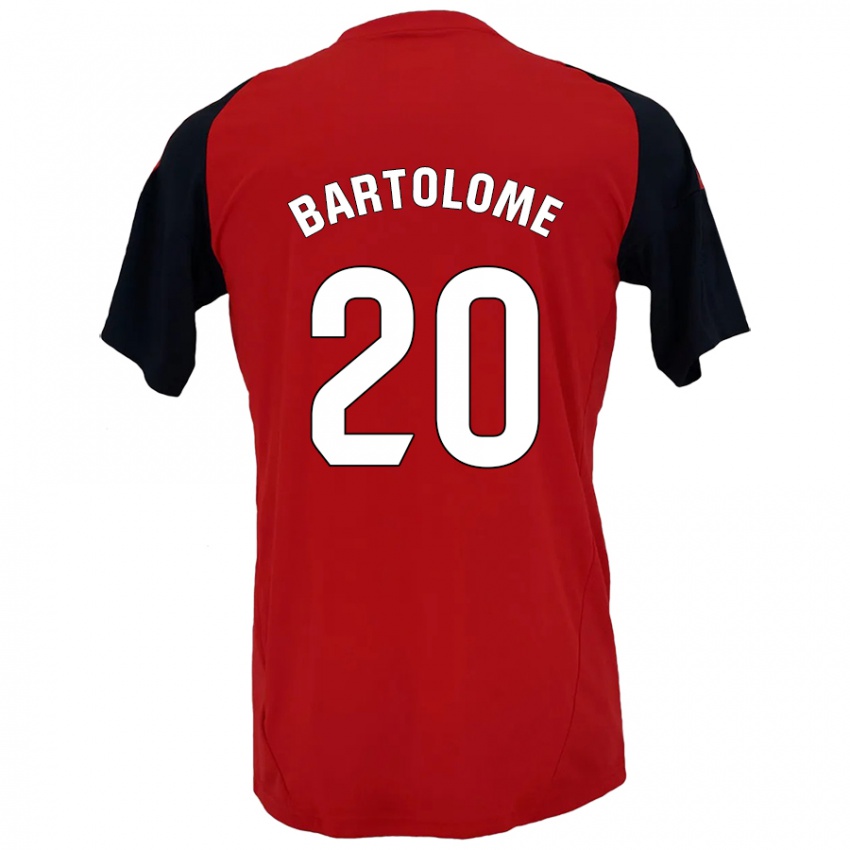 Niño Camiseta Diego Bartolomé #20 Rojo Negro 1ª Equipación 2024/25 La Camisa Perú