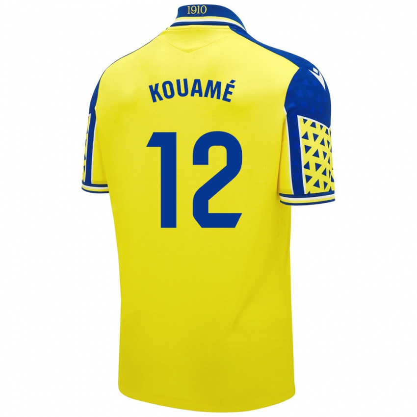 Niño Camiseta Rominigue Kouamé #12 Amarillo Azul 1ª Equipación 2024/25 La Camisa Perú