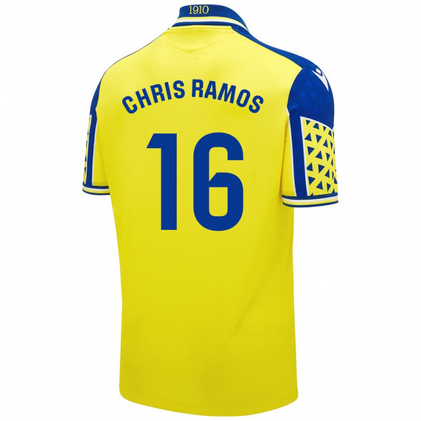 Niño Camiseta Chris Ramos #16 Amarillo Azul 1ª Equipación 2024/25 La Camisa Perú