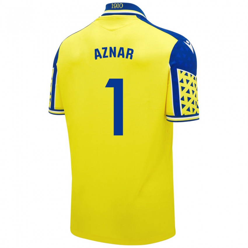 Niño Camiseta Victor Aznar #1 Amarillo Azul 1ª Equipación 2024/25 La Camisa Perú