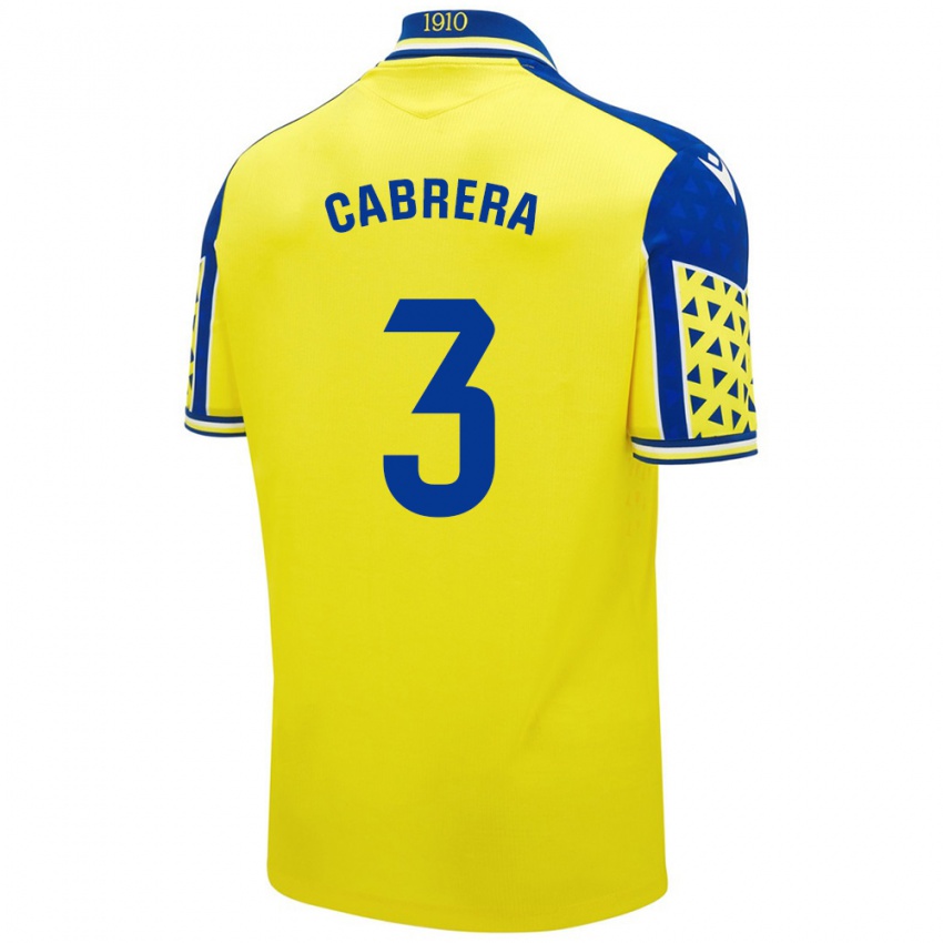 Niño Camiseta Julio Cabrera #3 Amarillo Azul 1ª Equipación 2024/25 La Camisa Perú