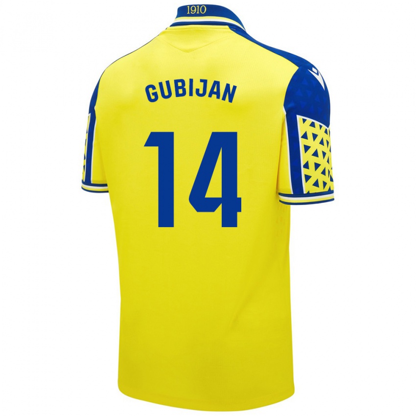 Niño Camiseta Lovro Gubijan #14 Amarillo Azul 1ª Equipación 2024/25 La Camisa Perú