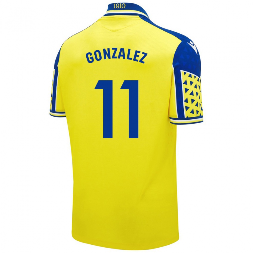 Niño Camiseta Chus González #11 Amarillo Azul 1ª Equipación 2024/25 La Camisa Perú