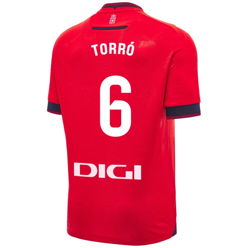 Niño Camiseta Lucas Torró #6 Rojo Blanco 1ª Equipación 2024/25 La Camisa Perú