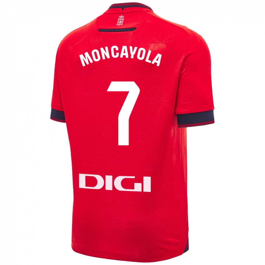 Niño Camiseta Jon Moncayola #7 Rojo Blanco 1ª Equipación 2024/25 La Camisa Perú