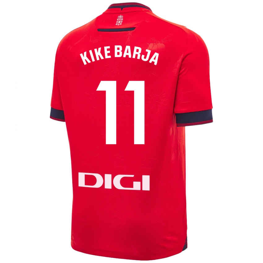 Niño Camiseta Kike Barja #11 Rojo Blanco 1ª Equipación 2024/25 La Camisa Perú