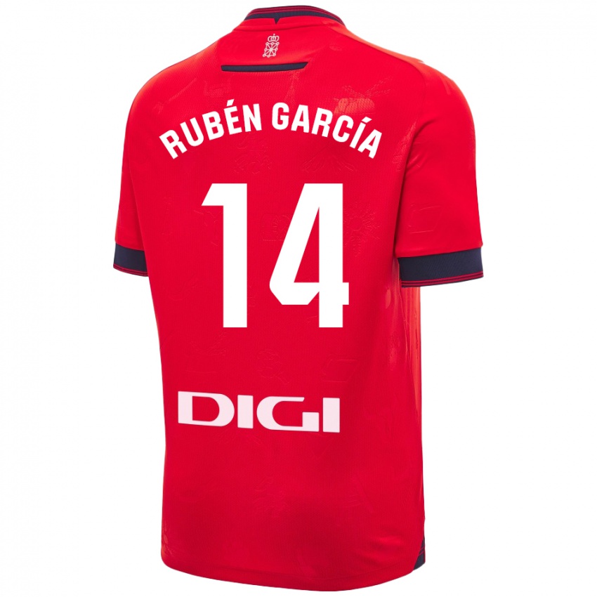 Niño Camiseta Rubén García #14 Rojo Blanco 1ª Equipación 2024/25 La Camisa Perú