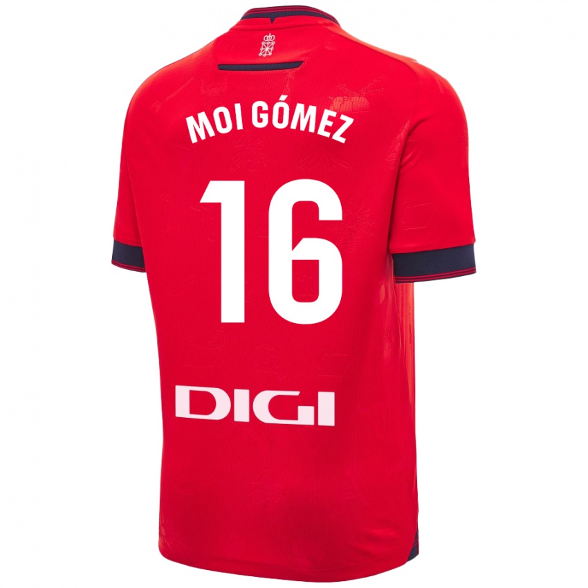 Niño Camiseta Moi Gómez #16 Rojo Blanco 1ª Equipación 2024/25 La Camisa Perú