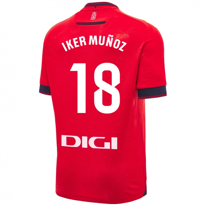 Niño Camiseta Iker Muñoz #18 Rojo Blanco 1ª Equipación 2024/25 La Camisa Perú