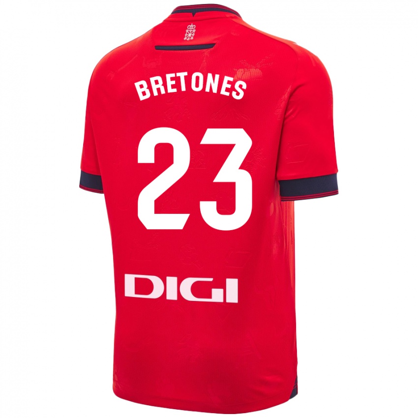 Niño Camiseta Abel Bretones #23 Rojo Blanco 1ª Equipación 2024/25 La Camisa Perú