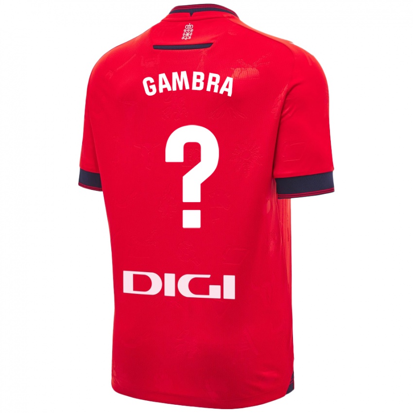 Niño Camiseta Javi Gambra #0 Rojo Blanco 1ª Equipación 2024/25 La Camisa Perú