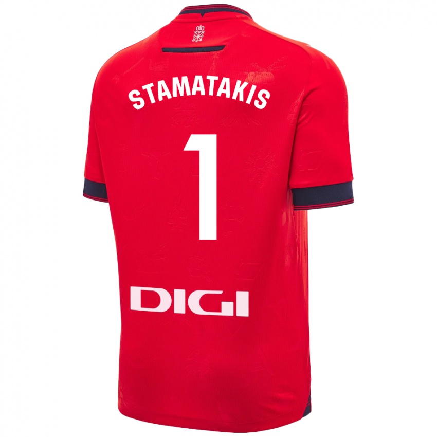 Niño Camiseta Dimitrios Stamatakis #1 Rojo Blanco 1ª Equipación 2024/25 La Camisa Perú