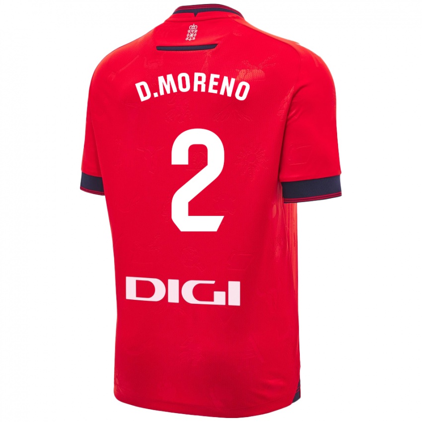 Niño Camiseta Diego Moreno #2 Rojo Blanco 1ª Equipación 2024/25 La Camisa Perú