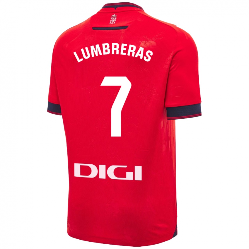 Niño Camiseta Carlos Lumbreras #7 Rojo Blanco 1ª Equipación 2024/25 La Camisa Perú