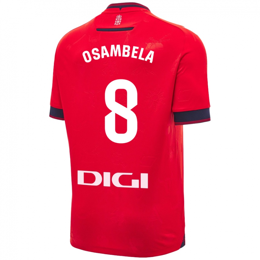 Niño Camiseta Asier Osambela #8 Rojo Blanco 1ª Equipación 2024/25 La Camisa Perú