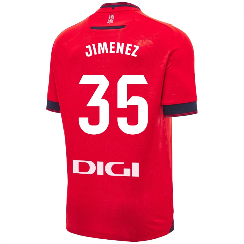 Niño Camiseta Álex Jimenez #35 Rojo Blanco 1ª Equipación 2024/25 La Camisa Perú