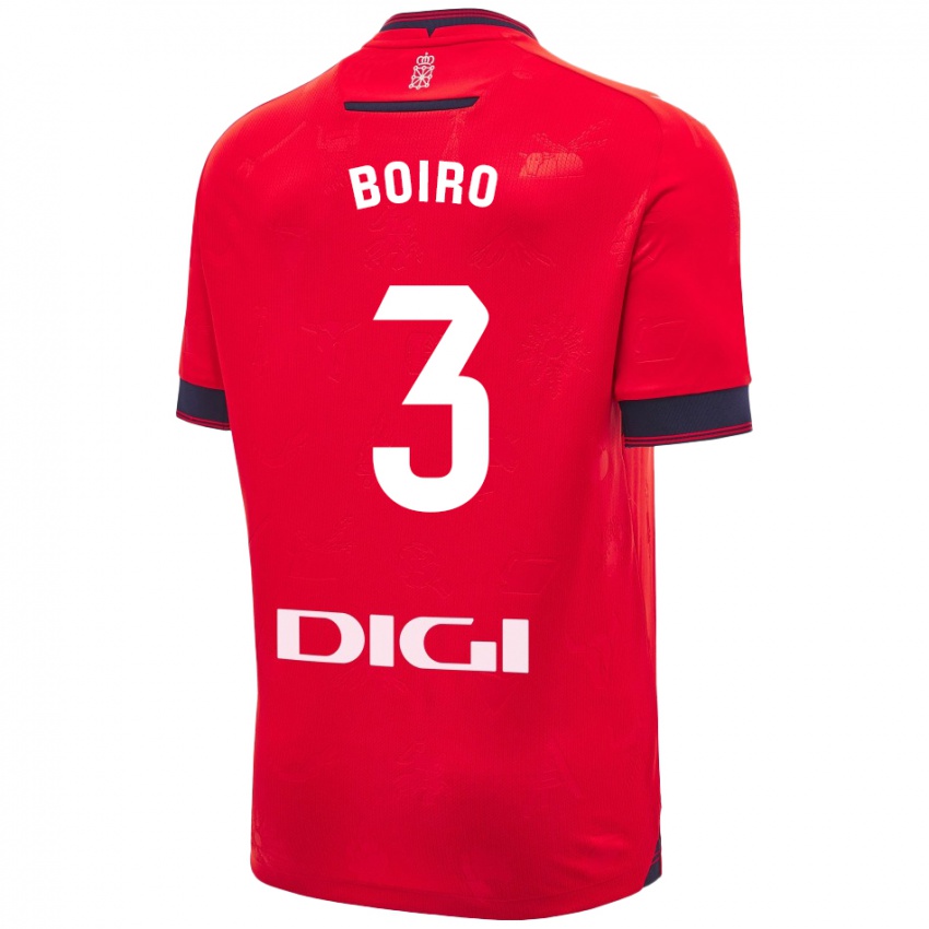 Niño Camiseta Adama Boiro #3 Rojo Blanco 1ª Equipación 2024/25 La Camisa Perú