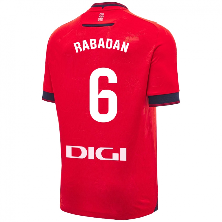 Niño Camiseta David Rabadán #6 Rojo Blanco 1ª Equipación 2024/25 La Camisa Perú