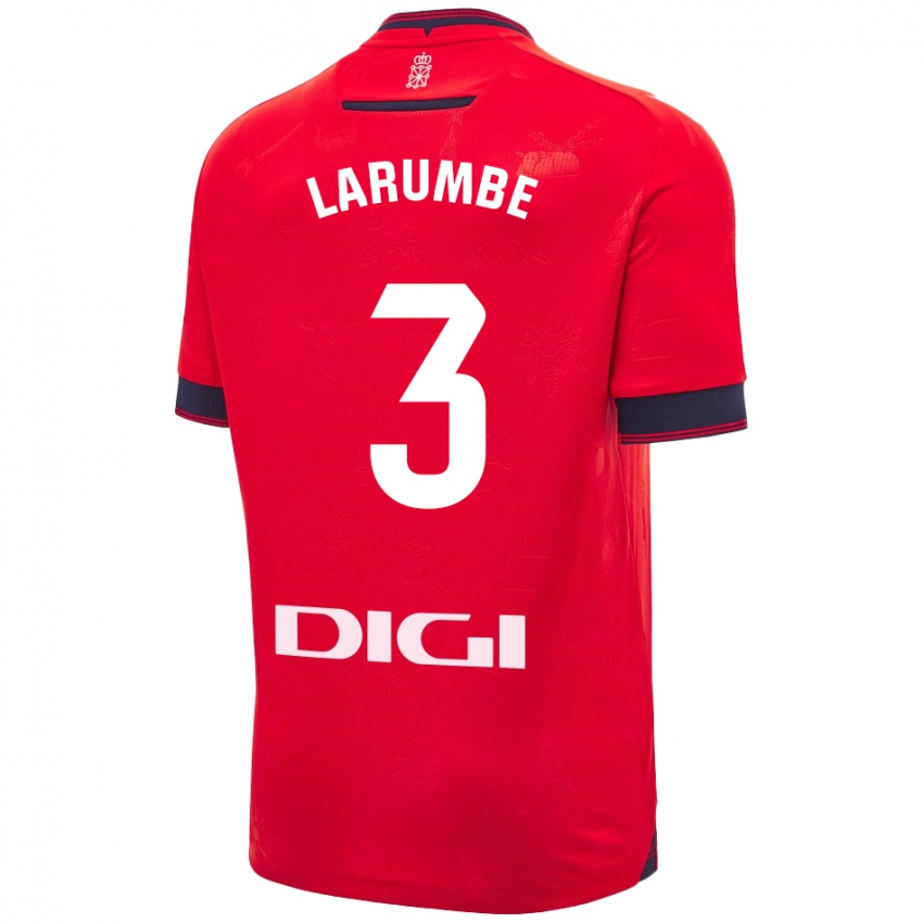 Niño Camiseta Saioa Larumbe Beloqui #3 Rojo Blanco 1ª Equipación 2024/25 La Camisa Perú