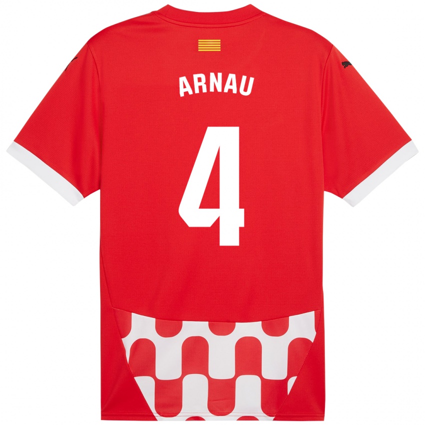 Niño Camiseta Arnau Martínez #4 Rojo Blanco 1ª Equipación 2024/25 La Camisa Perú