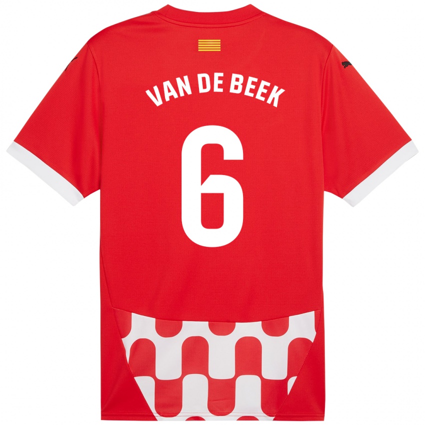 Niño Camiseta Donny Van De Beek #6 Rojo Blanco 1ª Equipación 2024/25 La Camisa Perú