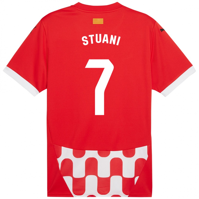 Niño Camiseta Cristhian Stuani #7 Rojo Blanco 1ª Equipación 2024/25 La Camisa Perú