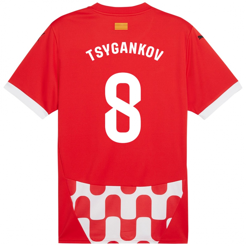 Niño Camiseta Viktor Tsygankov #8 Rojo Blanco 1ª Equipación 2024/25 La Camisa Perú