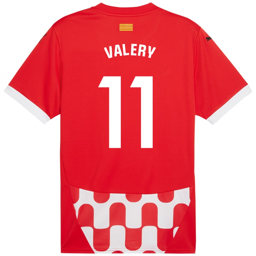 Niño Camiseta Valery Fernández #11 Rojo Blanco 1ª Equipación 2024/25 La Camisa Perú