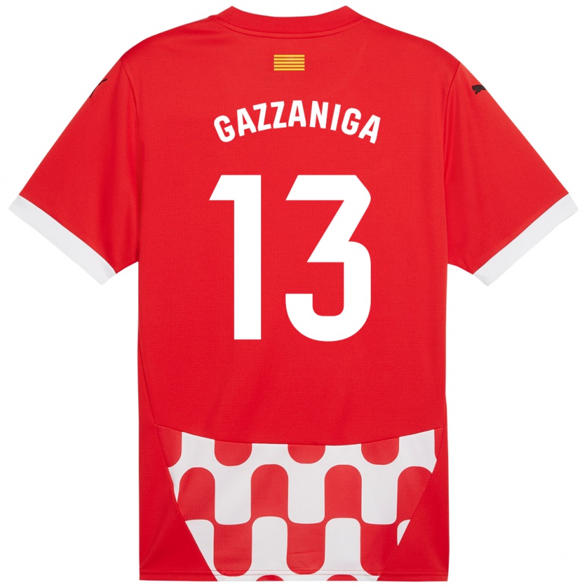 Niño Camiseta Paulo Gazzaniga #13 Rojo Blanco 1ª Equipación 2024/25 La Camisa Perú