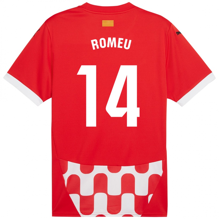 Niño Camiseta Oriol Romeu #14 Rojo Blanco 1ª Equipación 2024/25 La Camisa Perú