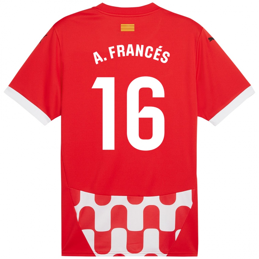 Niño Camiseta Alejandro Francés #16 Rojo Blanco 1ª Equipación 2024/25 La Camisa Perú