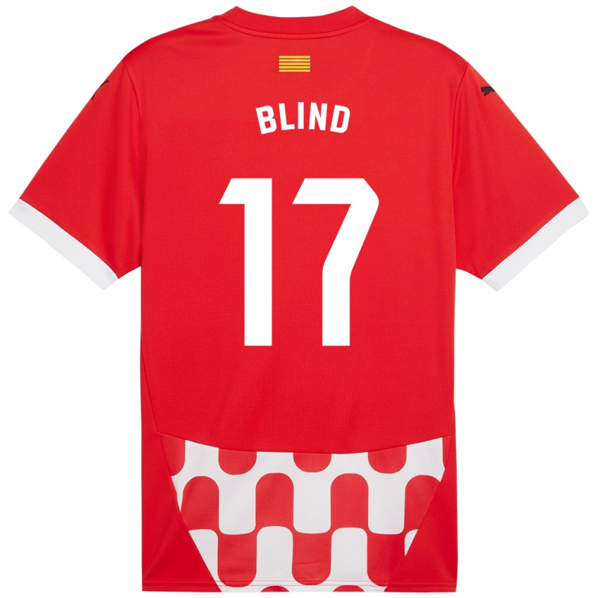 Niño Camiseta Daley Blind #17 Rojo Blanco 1ª Equipación 2024/25 La Camisa Perú