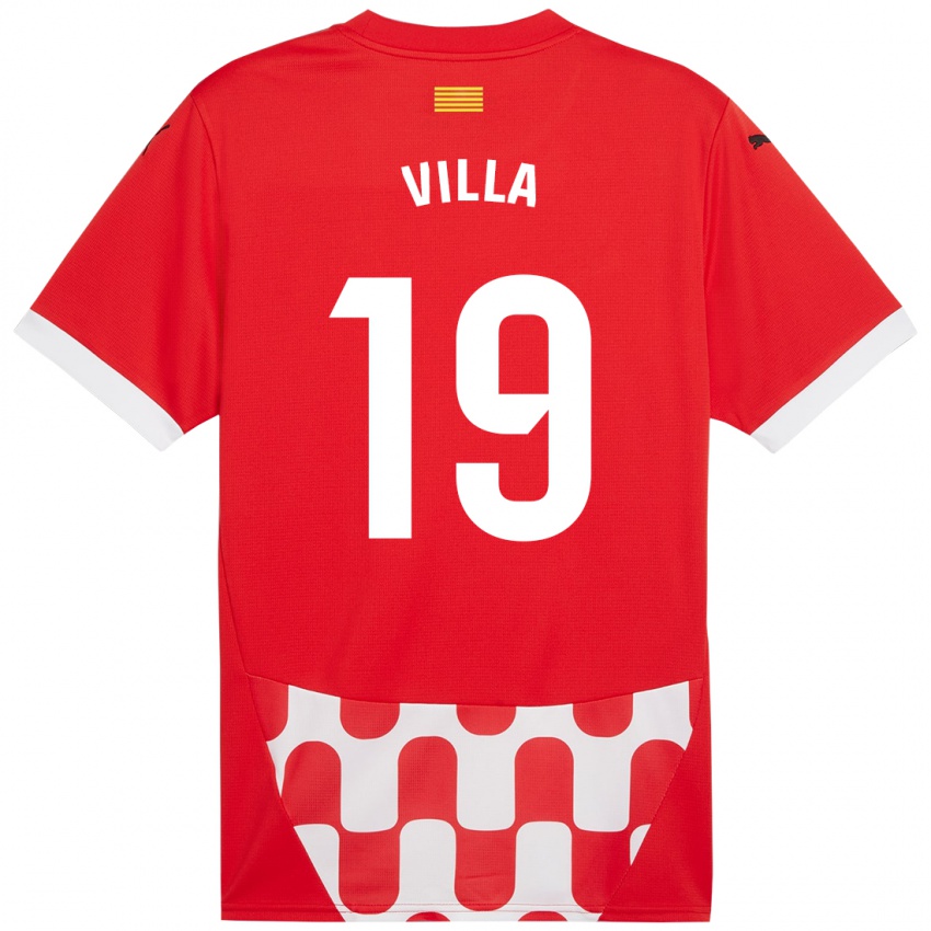 Niño Camiseta Toni Villa #19 Rojo Blanco 1ª Equipación 2024/25 La Camisa Perú