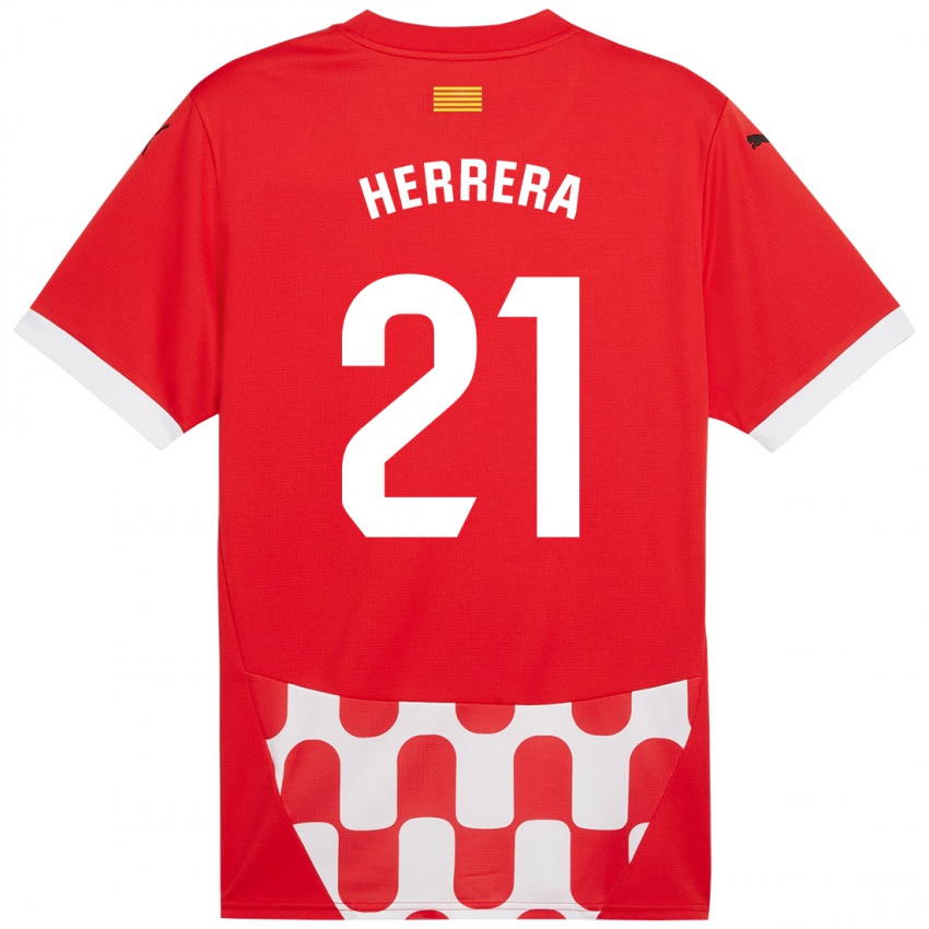 Niño Camiseta Yangel Herrera #21 Rojo Blanco 1ª Equipación 2024/25 La Camisa Perú