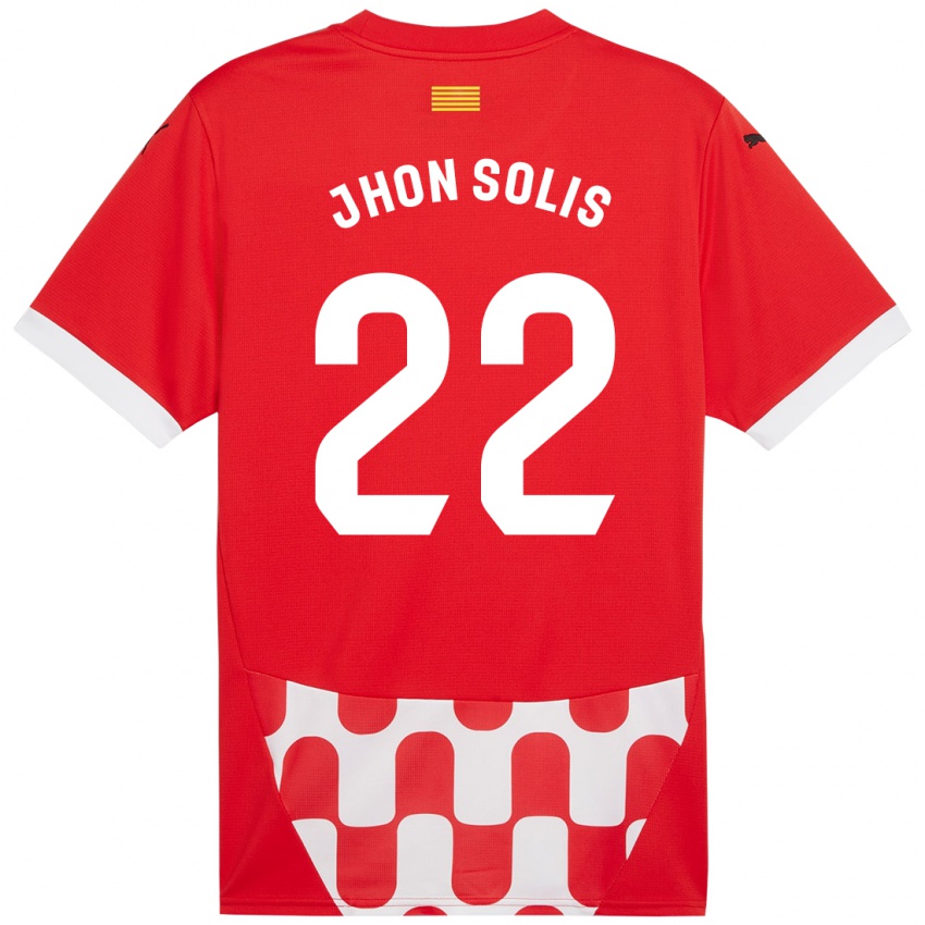 Niño Camiseta Jhon Solís #22 Rojo Blanco 1ª Equipación 2024/25 La Camisa Perú