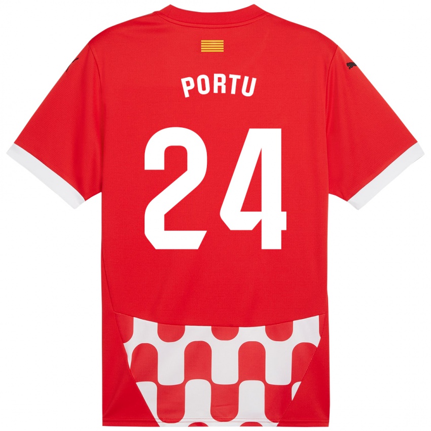 Niño Camiseta Portu #24 Rojo Blanco 1ª Equipación 2024/25 La Camisa Perú