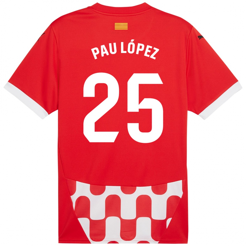 Niño Camiseta Pau Lopez #25 Rojo Blanco 1ª Equipación 2024/25 La Camisa Perú