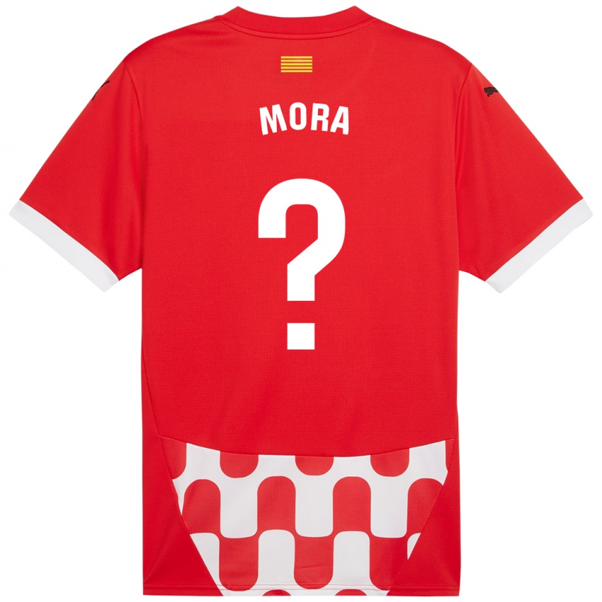 Niño Camiseta Adrià Mora #0 Rojo Blanco 1ª Equipación 2024/25 La Camisa Perú