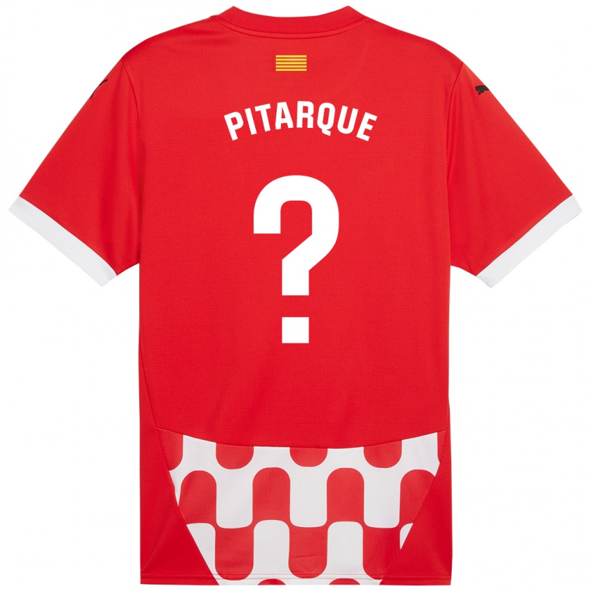 Niño Camiseta Víctor Pitarque #0 Rojo Blanco 1ª Equipación 2024/25 La Camisa Perú